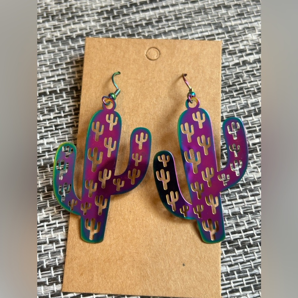 #378 | Colorful Saguaro Cactus 🌵 Dangle Earrings